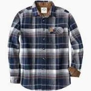 Dubinik Ultra Heavy Flannel Shirt Blue Plaid Medium New With Tags